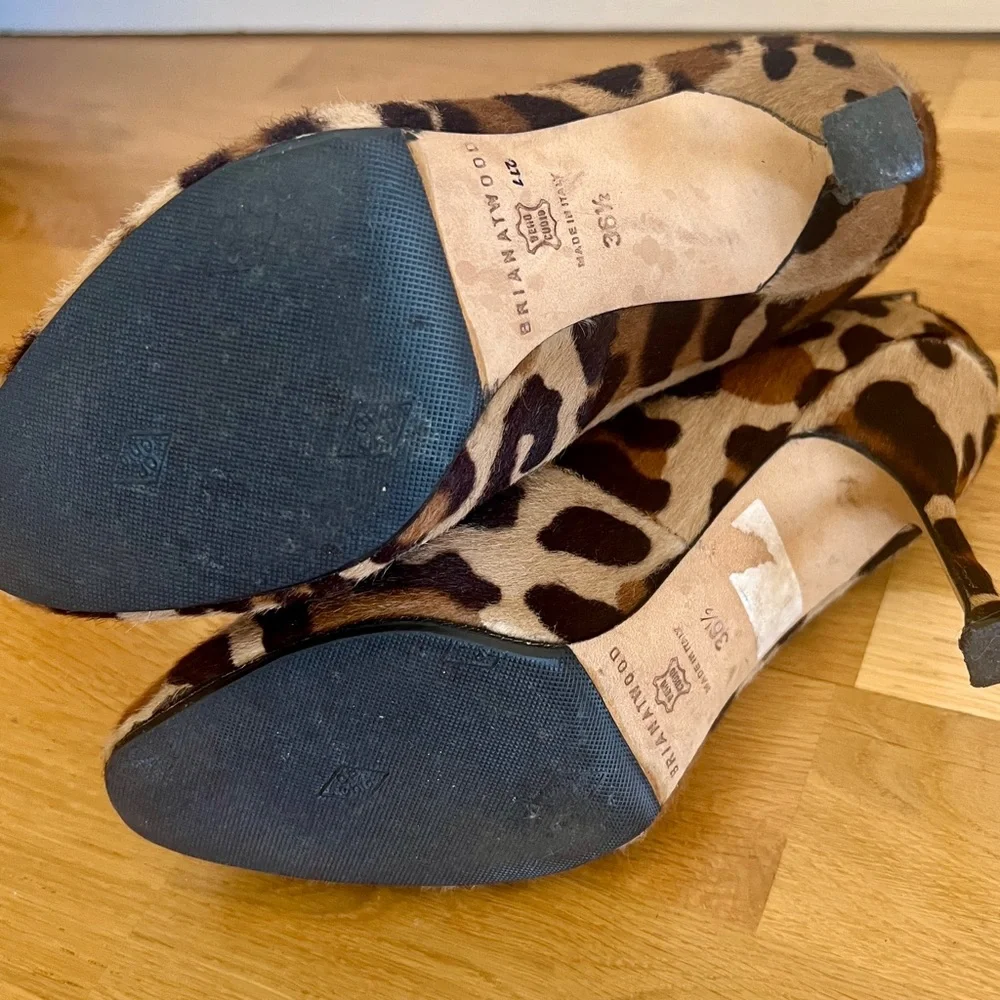 BRIAN ATWOOD Leopard Print Pony Hair Ankle Boots Booties - 36.5 / 6.5